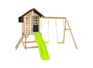 4262519770089 - Zwerkules Spielhaus Holli 3 inkl Rutsche & Doppelschaukel 370x352x224cm