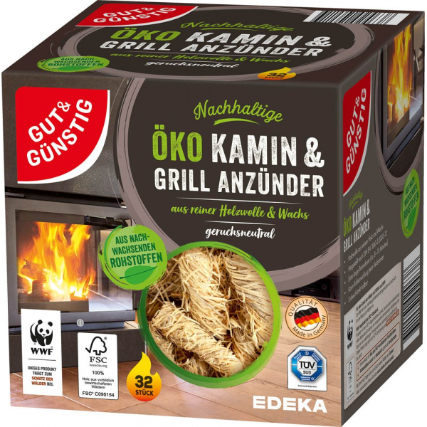 4311501024638 - Kamin- & Grillanzünder braun 4311501024638 GUT&GÜNSTIG 32 Stück