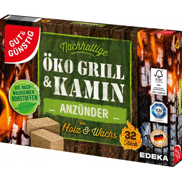 4311501576298 - Kamin- & Grillanzünder braun 4311501576298 GUT&GÜNSTIG 32 Stück