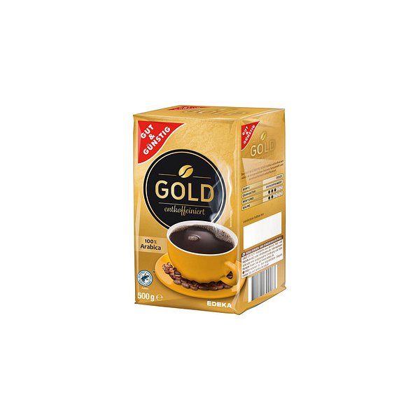 4311501699133 - Gold entkoffeiniert Kaffee gemahlen Arabicabohnen 5000 g 4311501699133 GUT&GÜNSTIG 500 Gramm