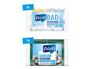 4311536020551 - Priva Haushaltsschwämme 6 Stück verschiedene Sorten 10er Pack