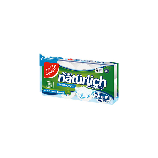 4311536910586 - Toilettenpapier sooo natürlich recycling ohne 538517003 3-lagig weiß 200 Blatt   Rolle 4311536910586 8 Rolle