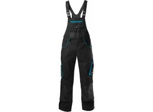 4317784767675 - Latzhose Herren performance 24 Gr 56 schwarz türkis - schwarz türkis - Fortis
