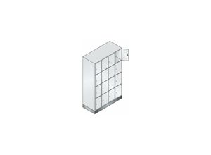 4332163722878 - C+p Möbelsysteme - Fächerschrank Classic B1190xT500xH1800 mm ral 7035 50124x4 Fächer mit 100 mm hohem Sockel