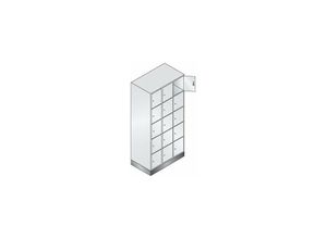 4332163722892 - C+p Möbelsysteme - Fächerschrank Classic B900xT500xH1800 mm ral 7035 50123x5 Fächer mit 100 mm hohem Sockel