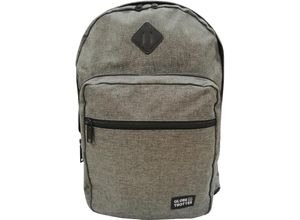 4333098348959 - GLOBETROTTER Rucksack Ted Textil Laptopfach gepolsterter Rücken Vordertasche grau