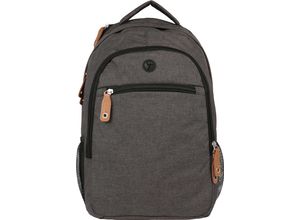 4333098417600 - GLOBETROTTER Rucksack Melange Netzfächer uni grau