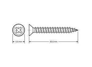 4333692000871 - TrendLine Universalschrauben 50 x 50mm PZ2 250 Stück Spanplattenschrauben