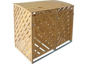 4333692040570 - TrendLine Mülltonnenbox aus Holz für 2 x 240 l Mülltonnen