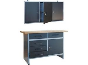 4333692045223 - Trendline - Werkstatt-Set Werkbank Werkschrank 120 cm Montagewerkbank Werktisch