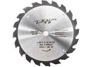 4333692045902 - HM-Kreissägeblatt 205 mm Bohrung 16 mm 20 Zähne - Trendline