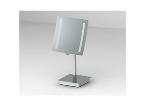 4333692058896 - LED Stand-Kosmetikspiegel mit Beleuchtung 5-fach Vergrößerung eckig