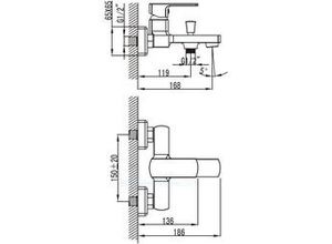 4333692061544 - TrendLine Badewannenarmatur Ulm verchromt