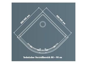 4333692063739 - Runddusche Easy 6 90 x 90 cm Duschkabine Viertelkreisdusche Eckdusche - Trendline