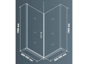 4333692063746 - TrendLine Duschkabine Pivot-Tür Easy 6 90 x 90 cm Eckdusche Duschabtrennung