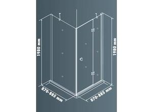 4333692063791 - TrendLine Dusch-Drehtür rechts mit Seitenwand Easy-6 90 x 90 cm Klarglas