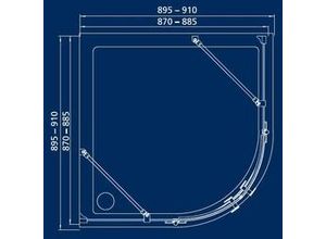 4333692063814 - TrendLine Runddusche Easy-6 Open Drehtür 90 x 90 cm Klarglas chrome