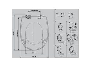 4333692247375 - WC-Sitz mit Absenkautomatik Metallic grau WC-Sitz - Primaster