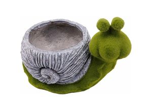 4333692254397 - TrendLine Deko Pflanztopf Schnecke 365 x 235 x 26 cm grau grün Gartenfiguren