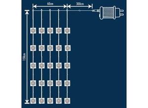 4333692376600 - LED-Lichtervorhang Schneeflocken Innen 60 x 150 cm warmweiß mit Timer Lichterketten - Trendline