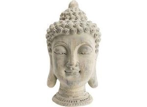 4333692388146 - TrendLine Dekofigur Buddha 18x18x35 cm Grau Material Magnesium Wohlfühloase