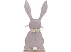 4333692460453 - Dekofigur Osterhase 45 cm braungrau Osterdeko Hasendeko - Trendline