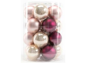 4333692537162 - Trendline - Glaskugelmix Twist ø 6cm Perle Blush Rosa Magnolia 20Stk Xmas Kugeln