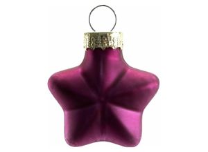 4333692537346 - Trendline - Mini-Glas-Sterne glanz matt Ø4cm magnolienrosa 12Stk Weihnachten Xmas