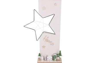 4333692566230 - Trendline - Deko Aufsteller Holz Weihnachten Home 61 x 6 x 38 cm weiß Figur