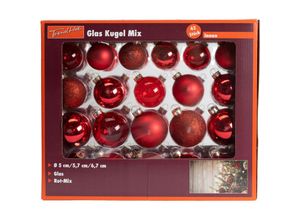 4333692642965 - Trendline - Glaskugeln rot Mix 42 Stück ø 5 6 7 cm Glas Christbaumkugeln Xmas