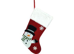 4333692741934 - TrendLine Deko Weihnachtsanhänger Filz Socke Schneemann 22 x 1 x 37 cm mehrfarbig Hängedekoration