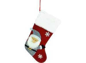 4333692742207 - Deko Weihnachtsanhänger Filz Socke Weihnachtsmann 22 x 1 x 37 cm mehrfarbig - Trendline