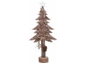 4333692773386 - Trendline - Dekofigur Holz Tannenbaum 36 x 16 cm braun Dekofigur