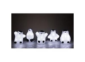 4333692777575 - Trendline - led Acrylfiguren Pinguin 5 Stück 13 cm kaltweiß Außen mit Timer Acyrlfigurenset