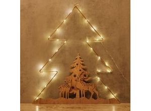 4333692777810 - Trendline - led Metallsilhouette Baum 40 x 37 cm warmweiß mit Timer led Metallsilhoutte