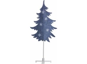 4333692818643 - Weihnachtsaufsteller Filz Tannenbaum 118 x 54 cm grau-weiß Jahreszeitliche Dekoration - Trendline