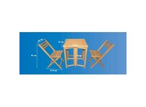 4333692864893 - Balkon Set Alcudia Akazienholz Sitzgruppe klappbar - Trendline