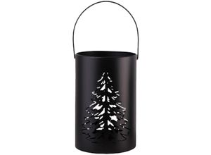 4333692883344 - Deko Eisen Windlicht Laterne Tannenbaum ø 23 x 15 cm schwarz Windlicht - Trendline