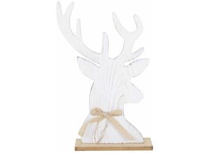 4333692893091 - TrendLine Weihnachtsaufsteller Holz Rentier 31 x 18 cm weiß Figur