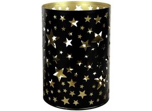 4333692893688 - Trendline - Windlicht Metall Sterne ø 13 cm schwarz-gold