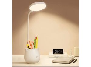 4343831808503 - Wiederaufladbare kleine LED-Schreibtischlampe augenschützendes Design bietet 3 Farbbeleuchtungsmodi geeignet für Studentenwohnheime und