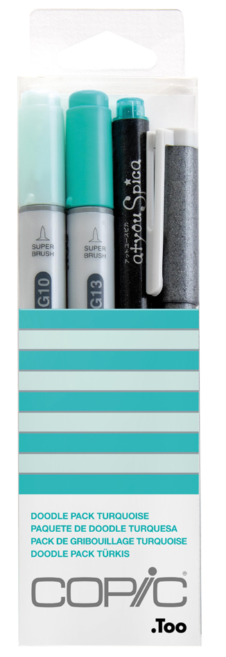 4511338053850 - COPIC Marker ciao 4er Set Doodle Pack Turquoise Der Marker zum Layouten Skizzieren und Illustrieren - 1 Stück (22075643)