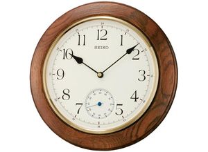 4517228818387 - Wanduhr SEIKO braun (eichefarben) Wanduhren Ø 30cm Quarzuhr Wohnzimmer Esszimmer Arbeitszimmer Küche