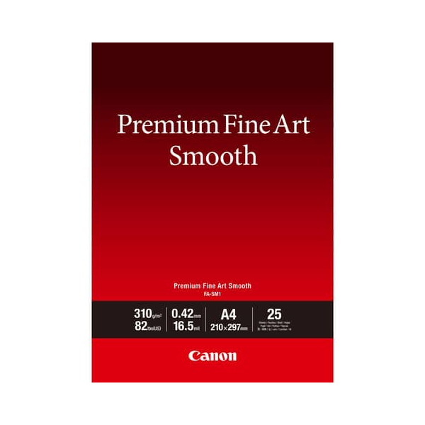 4549292077209 - Fotopapier Premium Fine Art Smooth 1711C001 A4 für Inkjet 310g weiß 4549292077209 CANON 25 Blatt