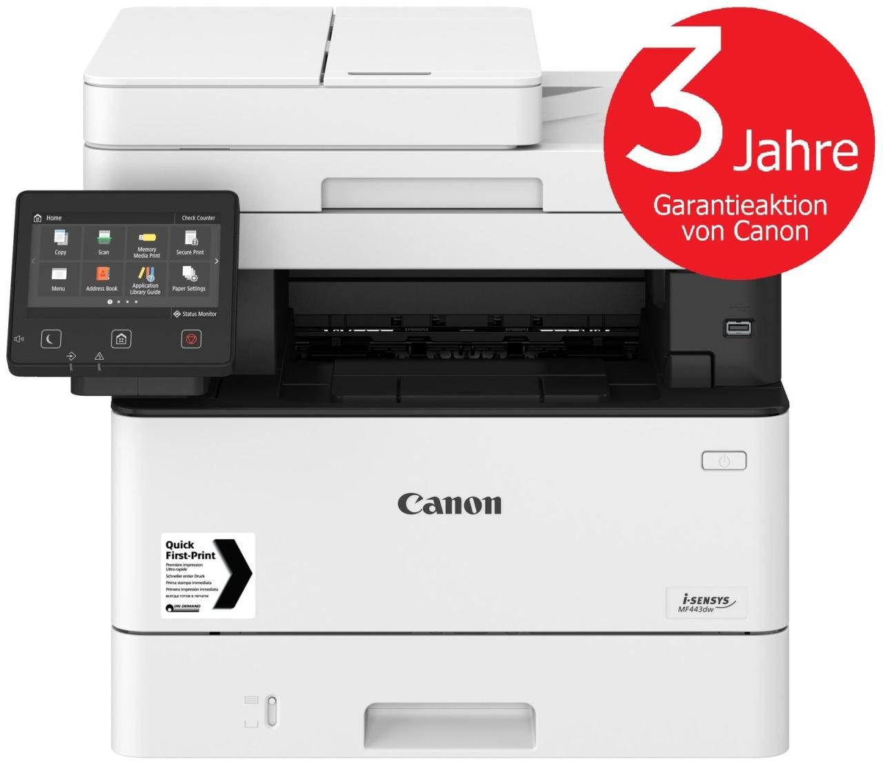 4549292133738 - Canon-Garantie-Aktion 3 Jahre erweiterte Garantie --> i-SENSYS MF443dw Laser-Multifunktionsdrucker s w