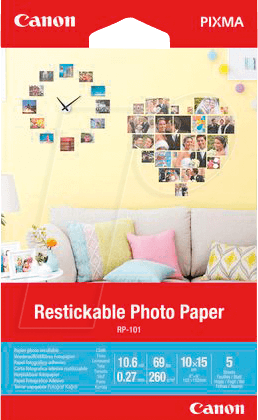 4549292137606 - ORIGINAL Papier Weiss RP-101 3635C002 Abnehmbare Fotoaufkleber 10x15cm  5 Blatt  260 g m²