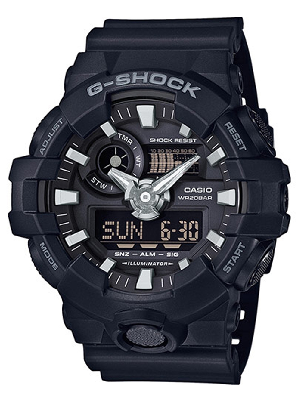 4549526140938 - Chronograph CASIO G-SHOCK GA-700-1BER Armbanduhren schwarz Herren Quarzuhren Quarzuhr Armbanduhr Herrenuhr digital bis 20 bar wasserdicht