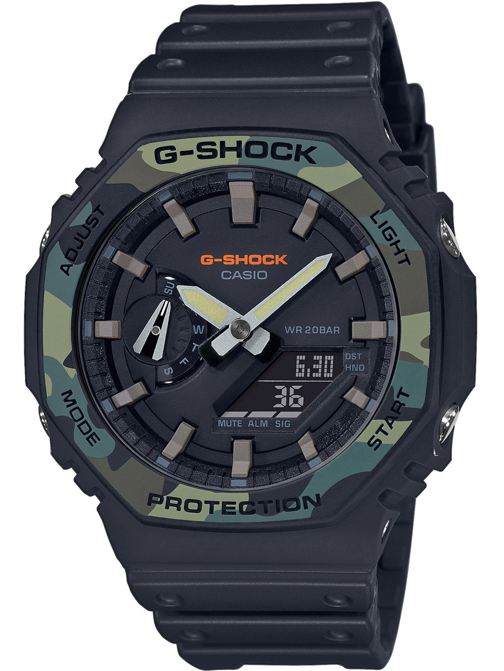 4549526259036 - Chronograph CASIO G-SHOCK GA-2100SU-1AER Armbanduhren schwarz Herren Quarzuhren Quarzuhr Armbanduhr Herrenuhr digital bis 20 bar wasserdicht