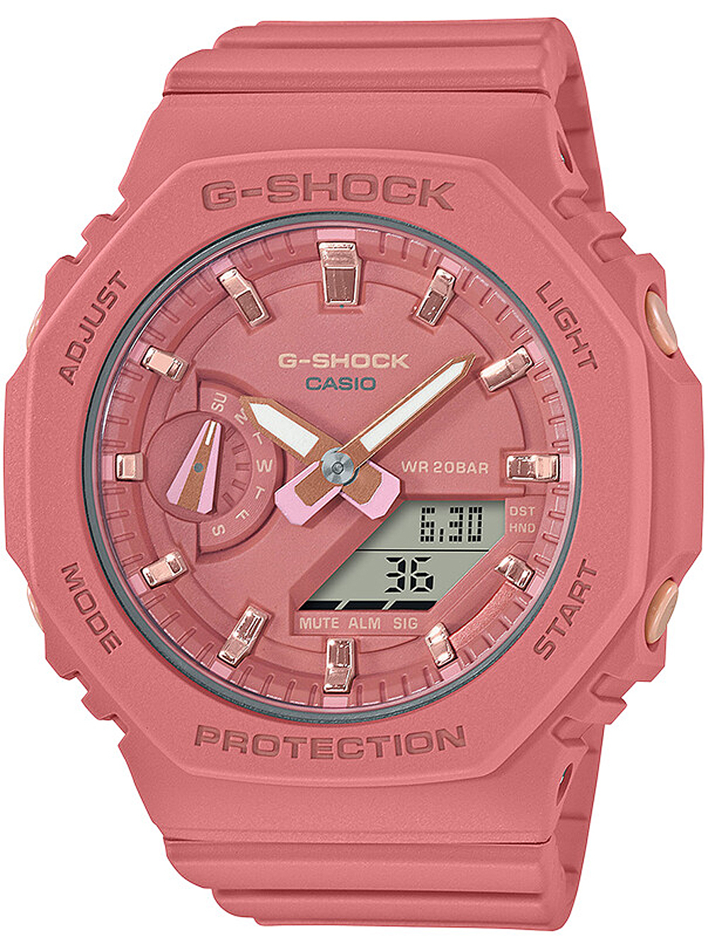 4549526300325 - Chronograph CASIO G-SHOCK GMA-S2100-4A2ER Armbanduhren rosa (altrosa) Damen Quarzuhren Quarzuhr Armbanduhr Damen Herren digital bis 20 bar wasserdicht