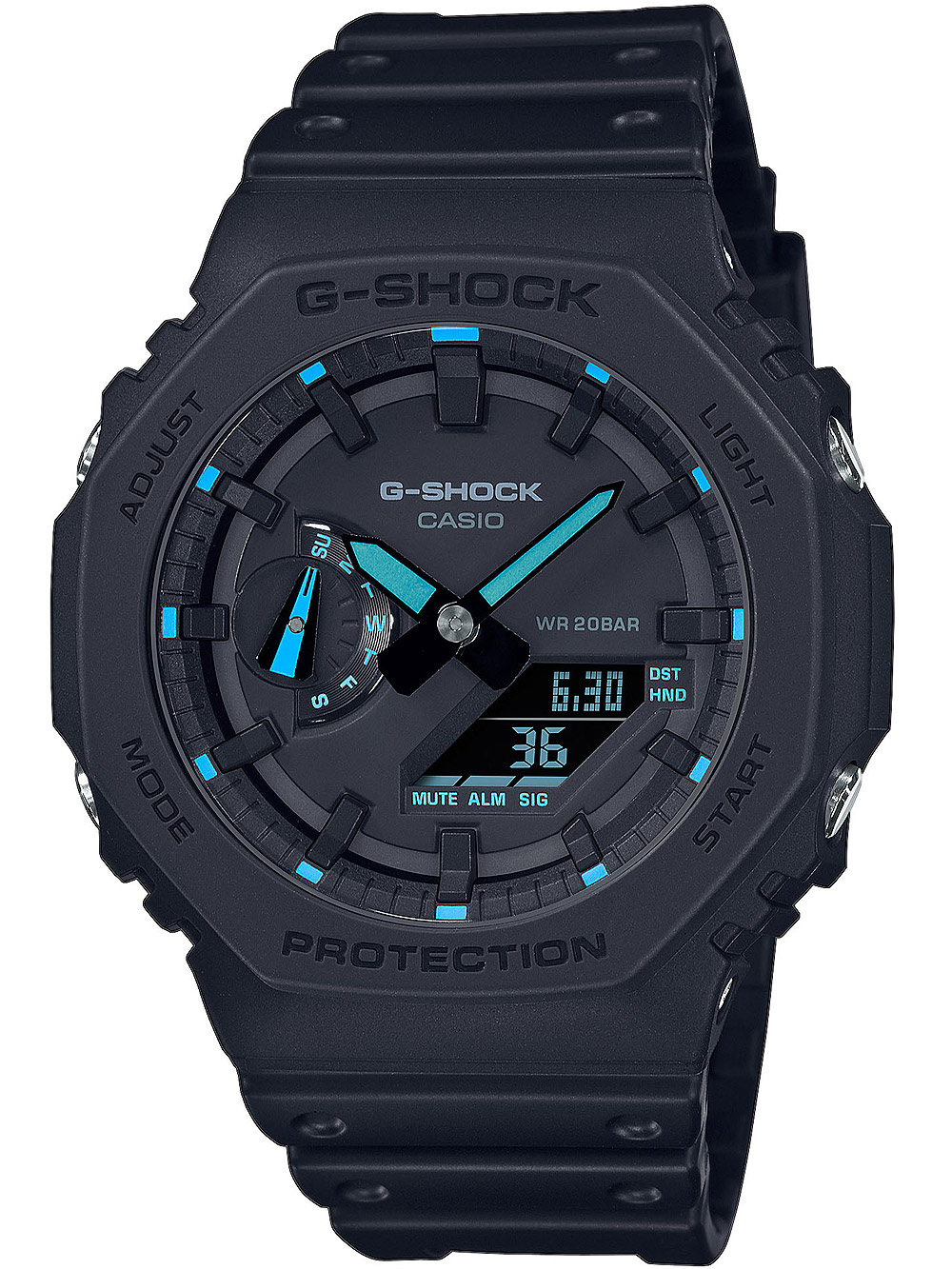 4549526319235 - Chronograph CASIO G-SHOCK GA-2100-1A2ER Armbanduhren schwarz Herren Quarzuhren Quarzuhr Armbanduhr Herrenuhr digital bis 20 bar wasserdicht